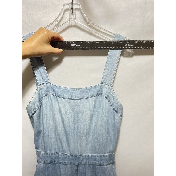 Madewell Jumpsuit Denim Jean Chambray Muralist Tie Crop Waist Wide Leg Sz 2 - Picture 5 of 16